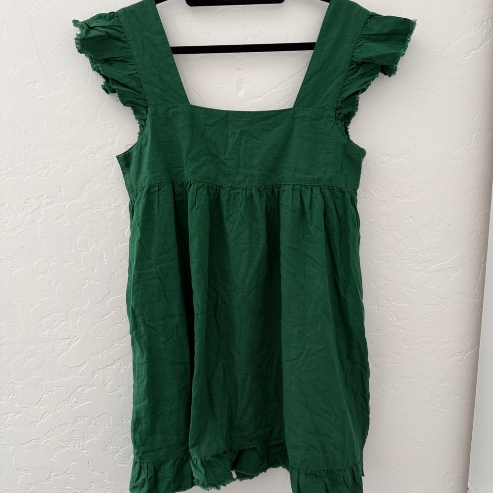💚 American Eagle Green Ruffle Sleeve Babydoll Dress (Size L) - Picture 7 of 7